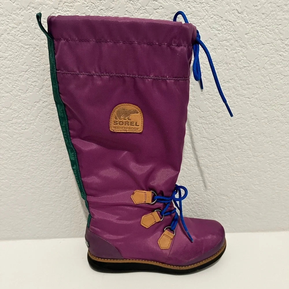 Sorel Damen Retro ‘88 Purple Waterproof Tall Rain Boot Size 5.5 Style NL1708-505